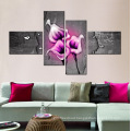 Modern Canvas 4 Panel Flower Paintings